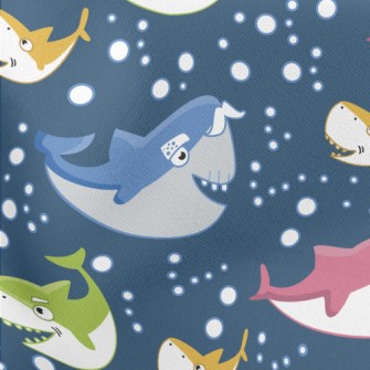 Colorful Shark Family Stretch Ponte