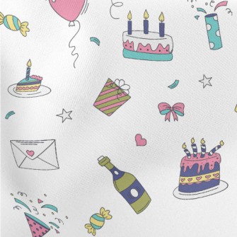 Birthday Party Pattern Stretch Ponte