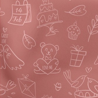 Hand Drawn Cute Valentine&#39; Stretch Ponte