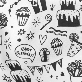 Black And White Birthday Party Stretch Ponte
