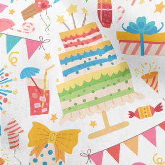 Colorful Birthday Cake Gift Pa Micro Fleece
