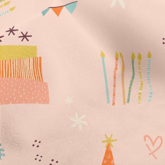 Doodle Birthday Balloons Cake  Micro Fleece