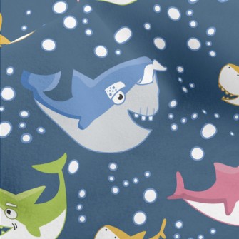 Colorful Shark Family Micro Fleece