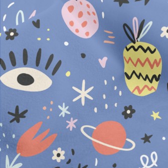 Graffiti Flowers Planet Fruit  Micro Fleece