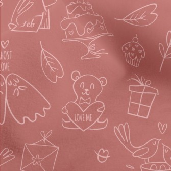 Hand Drawn Cute Valentine&#39; Micro Fleece