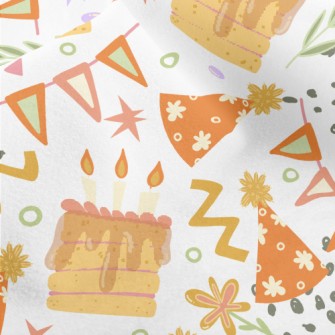 Happy Birthday Cake With Candl Micro Fleece