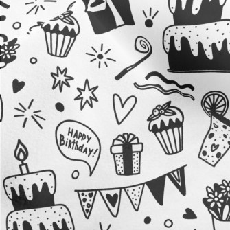 Black And White Birthday Party Micro Fleece