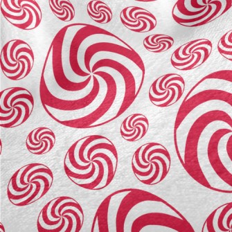 Christmas Red And White Candy Minky