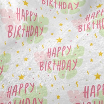 Birthday Text And Stars And Fl Minky