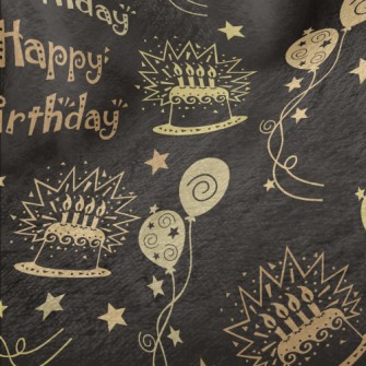 Happy Birthday Text Cake Ballo Minky