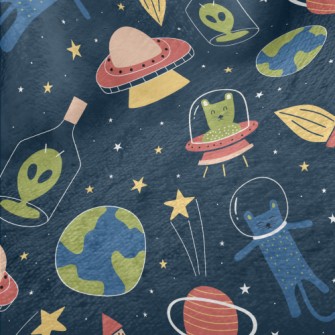 Space Cats And Aliens Minky