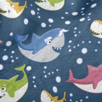 Colorful Shark Family Minky