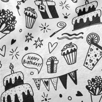 Black And White Birthday Party Minky