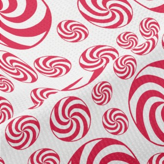 Christmas Red And White Candy Piqué