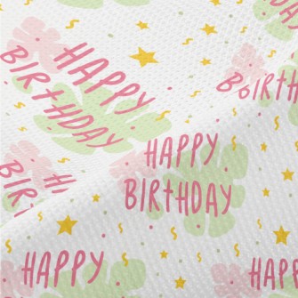 Birthday Text And Stars And Fl Piqué