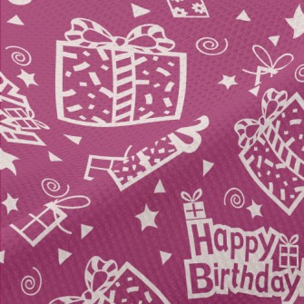 Happy Birthday Text And Gift Piqué