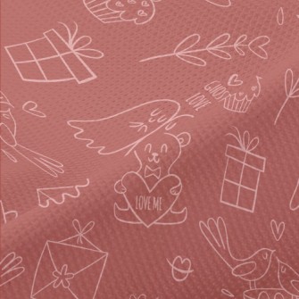 Hand Drawn Cute Valentine&#39; Piqué
