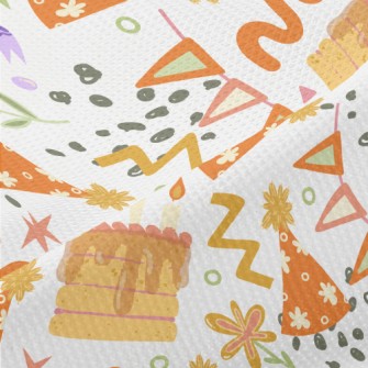 Happy Birthday Cake With Candl Piqué