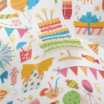 Colorful Birthday Cake Gift Pa Lightweight Performance Linen
