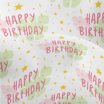 Birthday Text And Stars And Fl Lightweight Performance Linen