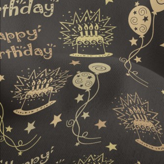 Happy Birthday Text Cake Ballo Lightweight Performance Linen