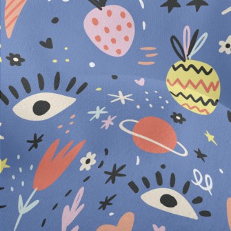 Graffiti Flowers Planet Fruit  Lightweight Performance Linen