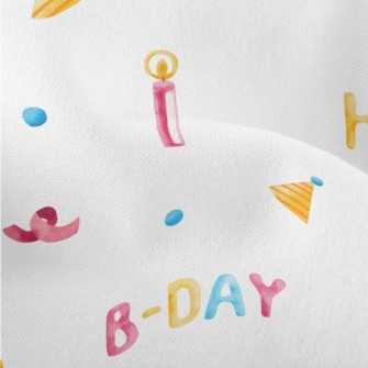 Happy Birthday English Balloon Lightweight Performance Linen
