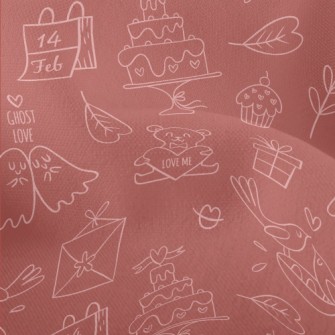 Hand Drawn Cute Valentine&#39; Lightweight Performance Linen