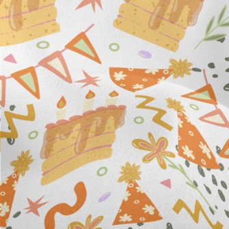 Happy Birthday Cake With Candl Lightweight Performance Linen