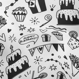 Black And White Birthday Party Lightweight Performance Linen