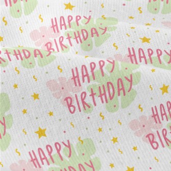 Birthday Text And Stars And Fl Modern Jersey