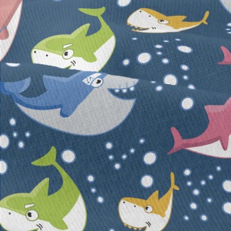 Colorful Shark Family Modern Jersey