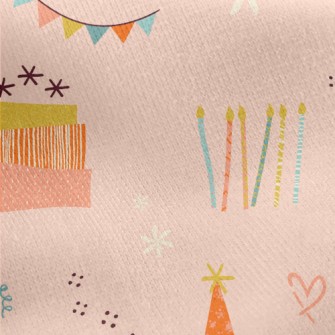 Doodle Birthday Balloons Cake  Jersey Backed Fleece