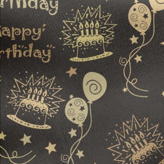 Happy Birthday Text Cake Ballo Jersey Backed Fleece