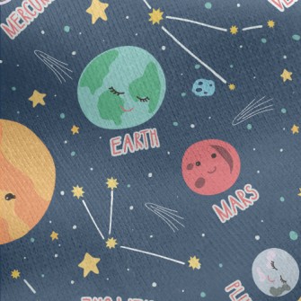 Various Planets And Constellat Jersey Backed Fleece