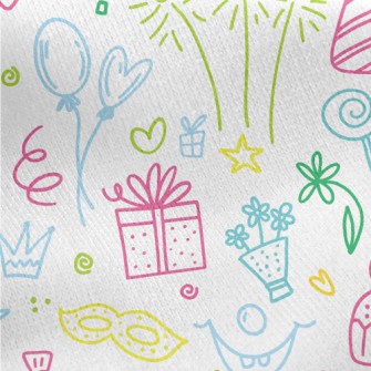 Colorful Line Birthday Party P Jersey Backed Fleece