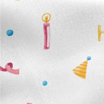 Happy Birthday English Balloon Jersey Backed Fleece