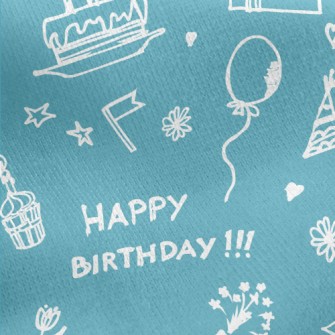 Graffiti Birthday Cake Balloon Jersey Backed Fleece