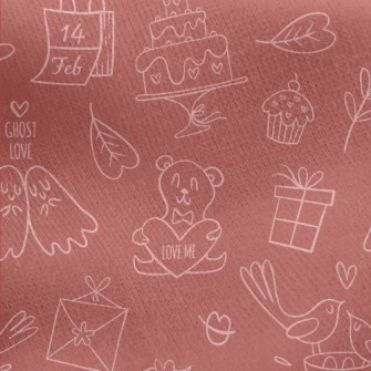 Hand Drawn Cute Valentine&#39; Jersey Backed Fleece