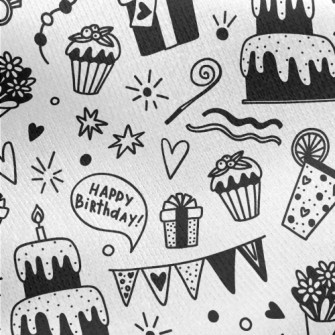 Black And White Birthday Party Jersey Backed Fleece