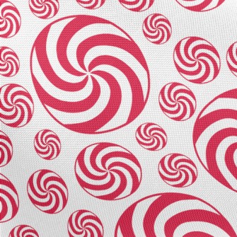 Christmas Red And White Candy Pongee