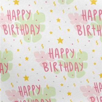 Birthday Text And Stars And Fl Pongee