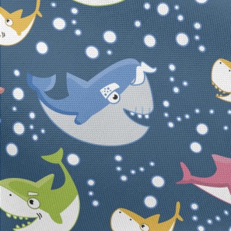 Colorful Shark Family Pongee