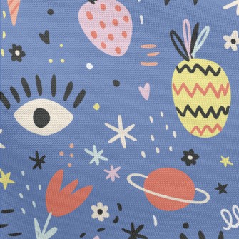 Graffiti Flowers Planet Fruit  Pongee