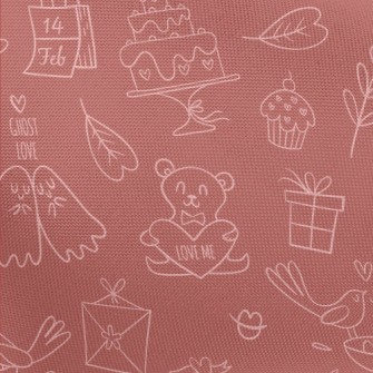 Hand Drawn Cute Valentine&#39; Pongee