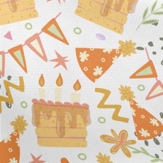 Happy Birthday Cake With Candl Pongee