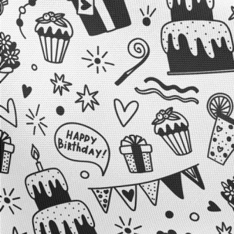 Black And White Birthday Party Pongee
