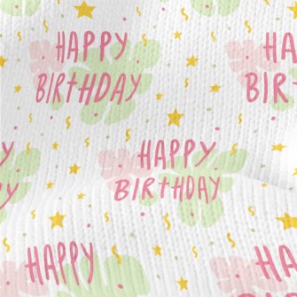 Birthday Text And Stars And Fl Stretch Jersey