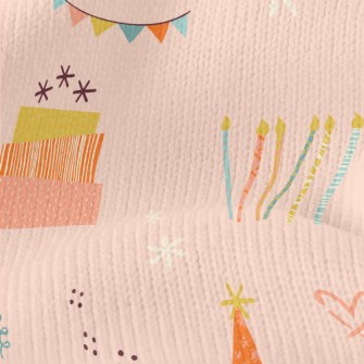 Doodle Birthday Balloons Cake  Stretch Jersey