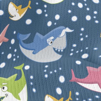 Colorful Shark Family Stretch Jersey